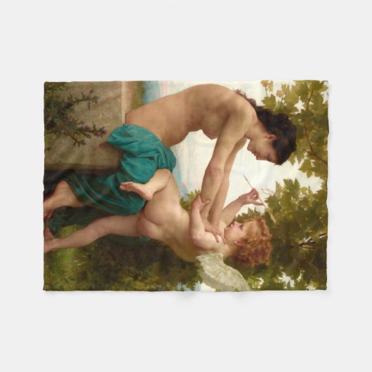 エロスから身を守る少女 フリースブランケット (正面(横))