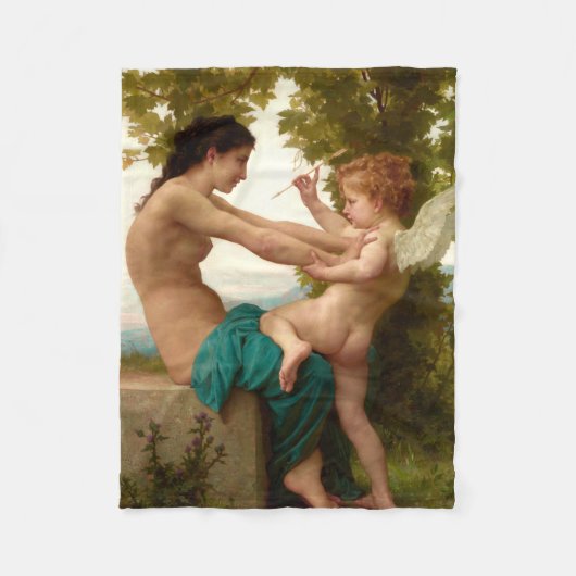 エロスから身を守る少女 フリースブランケット (正面)