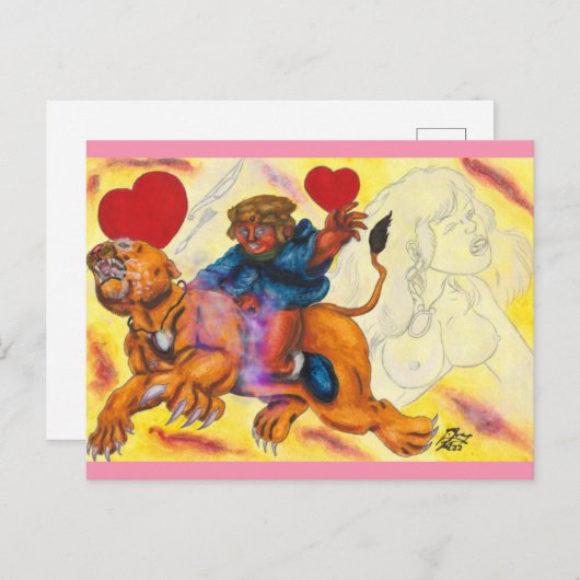 エロス乗りライオンプリンセス水の色の愛3 シーズンポストカード (正面/裏面)