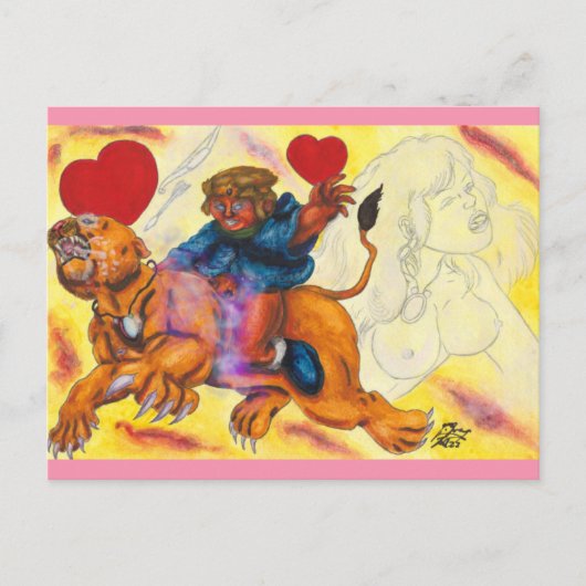 エロス乗りライオンプリンセス水の色の愛3 シーズンポストカード (正面)