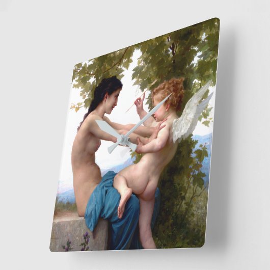 エロス・キューピッドファインアート スクエア壁時計 (傾斜)