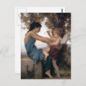 エロスBougereauに対するハートの防御 ポストカード (正面/裏面)