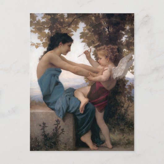 エロスBougereauに対するハートの防御 ポストカード (正面)