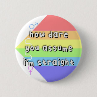 エロセクシャルプライド- "How Dare Dare You Assume" - LGBT 缶バッジ