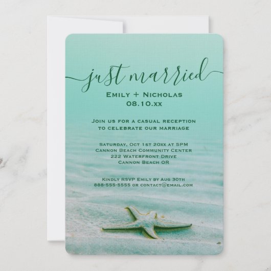 エロップドアクアスタフィッシュビーチ披露宴パーティー沿岸 招待状 (正面)
