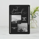 エロペミニマルメント披露宴招待状 |黒モダン色 招待状 (スタンド正面)