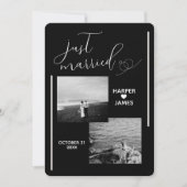 エロペミニマルメント披露宴招待状 |黒モダン色 招待状 (正面)