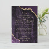 エロペメントパープルウェディングレセプション招待状 招待状 (スタンド正面)