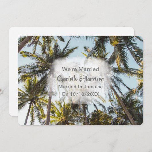 エロペメント結婚式レセプションジャマイカ結婚したのみ 招待状 (正面/裏面)
