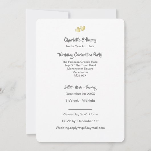 エロペメント結婚式レセプションジャマイカ結婚したのみ 招待状 (裏面)