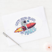 エロンを火星に送ろうオーバルステッカー 楕円形シール (封筒)