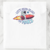 エロンを火星に送ろうオーバルステッカー 楕円形シール (バッグ)