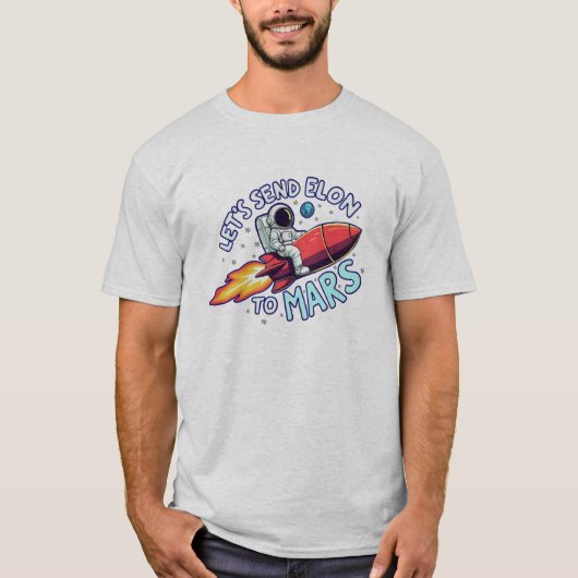 エロンを火星Tシャツに送ろう Tシャツ (正面)