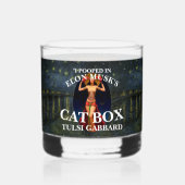 エロンムスクのキャットボックスTULSI GABBARDをポッポ ウイスキーグラス (裏面)