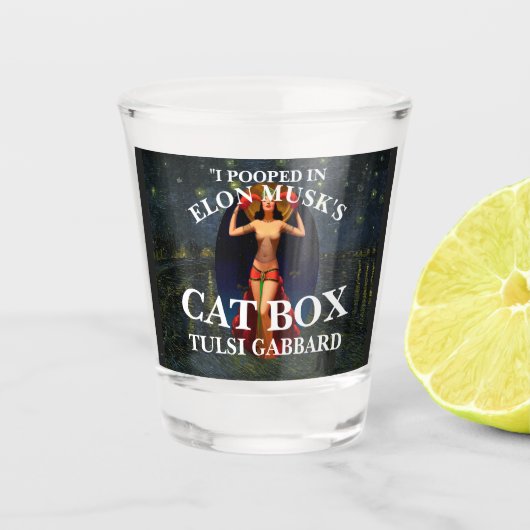 エロンムスクのキャットボックスTULSI GABBARDをポッポ ショットグラス (正面)