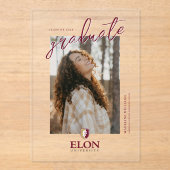 エロン大学卒業 アクリル招待状 (正面)