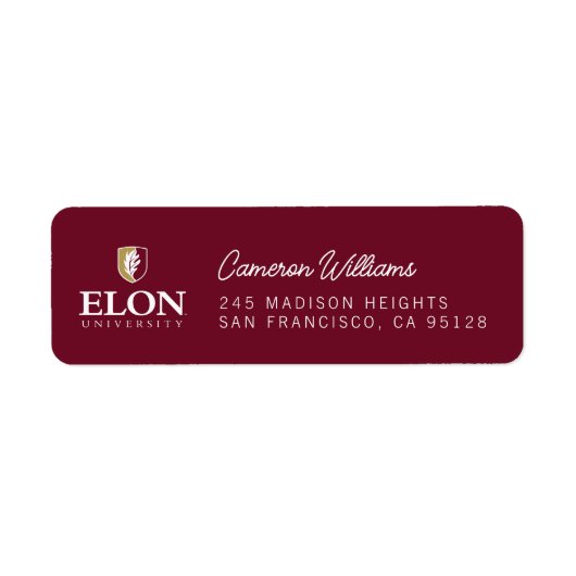エロン大学 | 卒業 ラベル (正面)