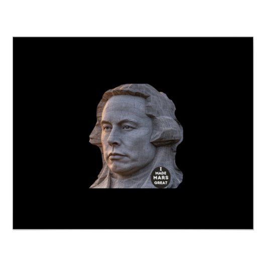 エロン山ラシュモアトランプムスクユニセックス ポスター (正面)