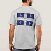 エロージョンのあるグランジスタイルのケベック州の旗 Tシャツ (裏面)