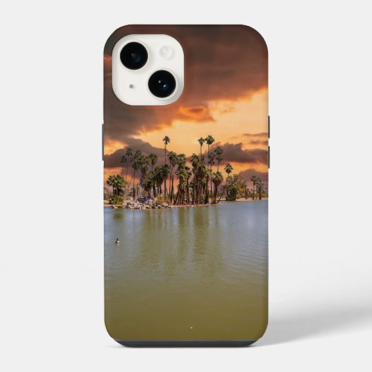 エンカントパークの劇的な夕日 iPhoneケース (裏面)