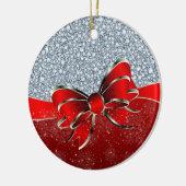 エンクルステッドダイアモンルックグリッターパター セラミックオーナメント (左)