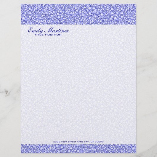 エンクルテッドブルーダイアモンズルックグリッターパターン レターヘッド (正面)