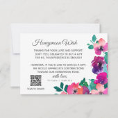 エンクローはっきりしたカラフルンカードを希望する花模様 出欠カード (正面)