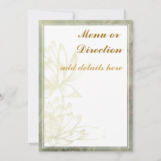 エンクロージャまたはメニューカード 招待状 (正面)