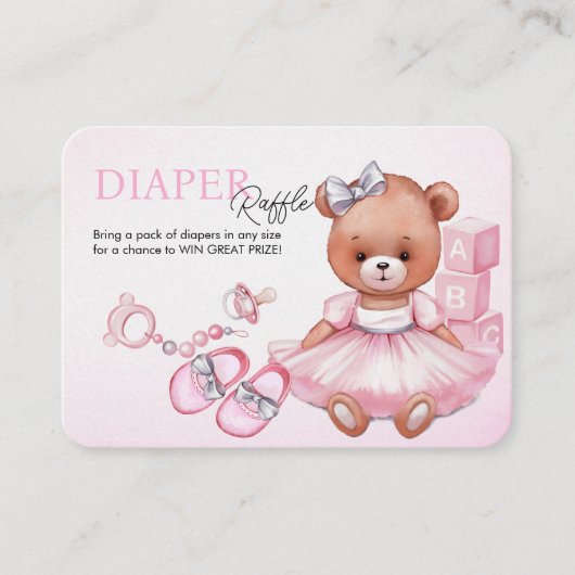 エンクロージャカードおむつラッフル赤ちゃんシャワー。 エンクロージャーカード (正面)