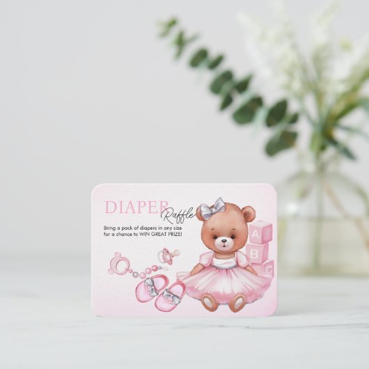 エンクロージャカードおむつラッフル赤ちゃんシャワー。 エンクロージャーカード (スタンド正面)
