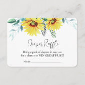 エンクロージャカードおむつラッフル、ベビーシャワー エンクロージャーカード (正面)