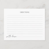 エンクロージャカードブライダルシャワーレシピ。 エンクロージャーカード (裏面)