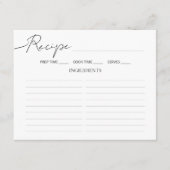 エンクロージャカードブライダルシャワーレシピ。 エンクロージャーカード (正面)