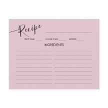 エンクロージャカードブライダルシャワーレシピ。