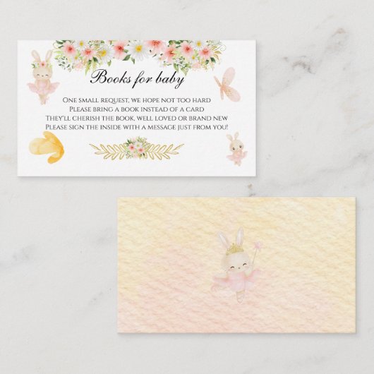 エンクロージャカードベビーシャワーバニーブックカード  エンクロージャーカード (正面/裏面)