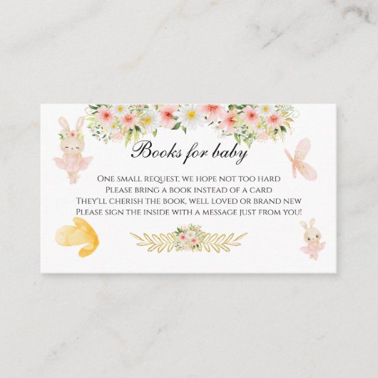 エンクロージャカードベビーシャワーバニーブックカード  エンクロージャーカード (正面)