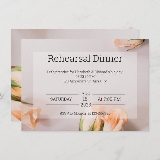 エンクロージャカードリハーサルエレガントディナー エンクロージャーカード (正面/裏面)