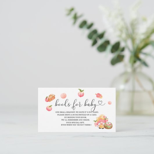 エンクロージャカード用の小さな桃の赤ちゃんシャワーブック エンクロージャーカード (スタンド正面)