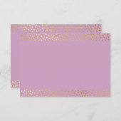 エンクロージャカード素朴な金ゴールドミニ紙吹雪紫 エンクロージャーカード (正面/裏面)