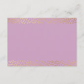 エンクロージャカード素朴な金ゴールドミニ紙吹雪紫 エンクロージャーカード (裏面)