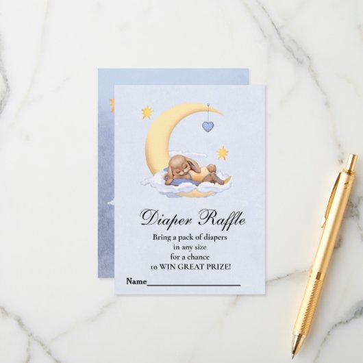 エンクロージャカード赤ちゃんシャワーおむつラッフル。 エンクロージャーカード (正面/裏面インサイチュ)