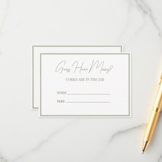 エンクロージャカード(ブライダルシャワー)。 エンクロージャーカード (正面/裏面インサイチュ)