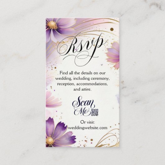 エンクロージャカード – RSVP QRコードのスキャン エンクロージャーカード (正面)