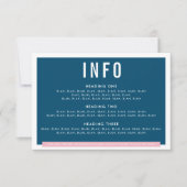 エンクロージャ詳細おもしろいはっきりしたはネイビーブルーピンクをブロック 出欠カード (正面)