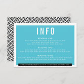 エンクロージャ詳細おもしろいはっきりしたブロック黒ターコイズ 出欠カード (正面/裏面)