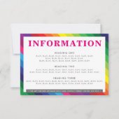 エンクロージャ詳細おもしろいカラフルレインボーストライプグレー 出欠カード (正面)