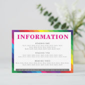 エンクロージャ詳細おもしろいカラフルレインボーストライプグレー 出欠カード (スタンド正面)