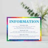 エンクロージャ詳細おもしろいカラフルレインボーストライプRSVP 出欠カード (スタンド正面)