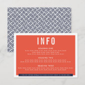 エンクロージャ詳細のおもしろいはっきりしたはオレンジ色のネイビーホワイトをブロック 出欠カード (正面/裏面)