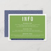 エンクロージャ詳細のおもしろいはっきりしたはネイビーグリーンをブロック 出欠カード (正面/裏面)